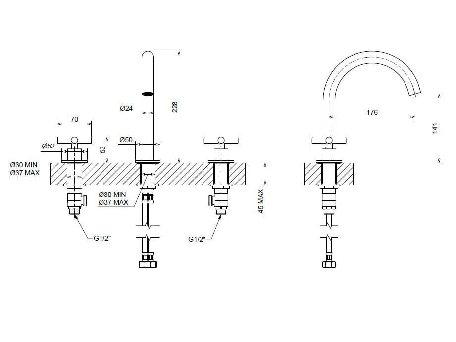 Смеситель для раковины из хромированной латуни Bugnatese Rodos ARCH-00136926 - Вид №1