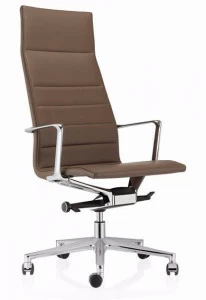 ICF Кожаное кресло для руководителя с 5 спицами и высокой спинкой Valea