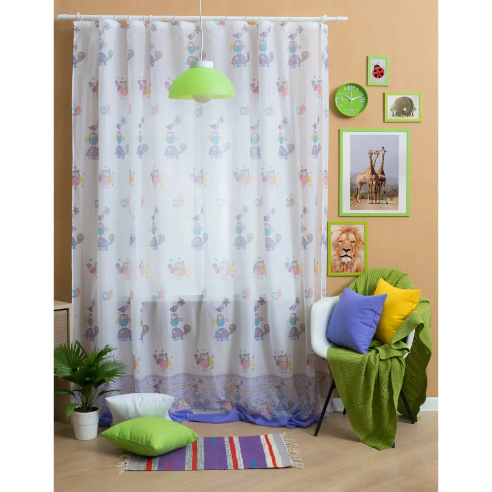 Тюль на ленте «Сова» 250х260 см вуаль цвет сиреневый GARDEN STLM-2177770 - Вид №6