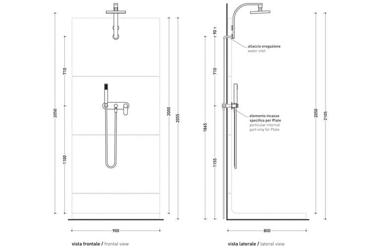Настенный душ с дождевой насадкой Ceramica Flaminia ONE ARCH-00068095 - Вид №2