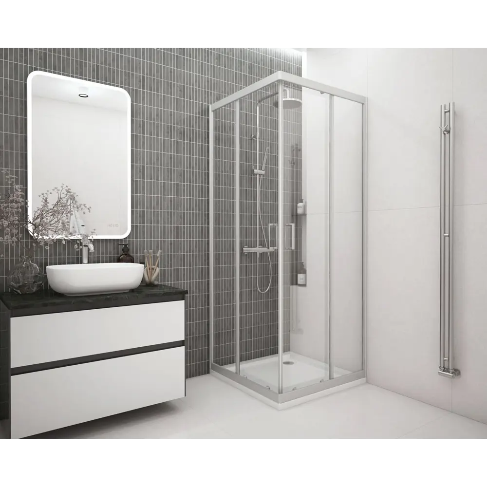 МЕТАКАМ Душевой уголок квадратный с раздвижными дверцами 89361543 STLM-1489892