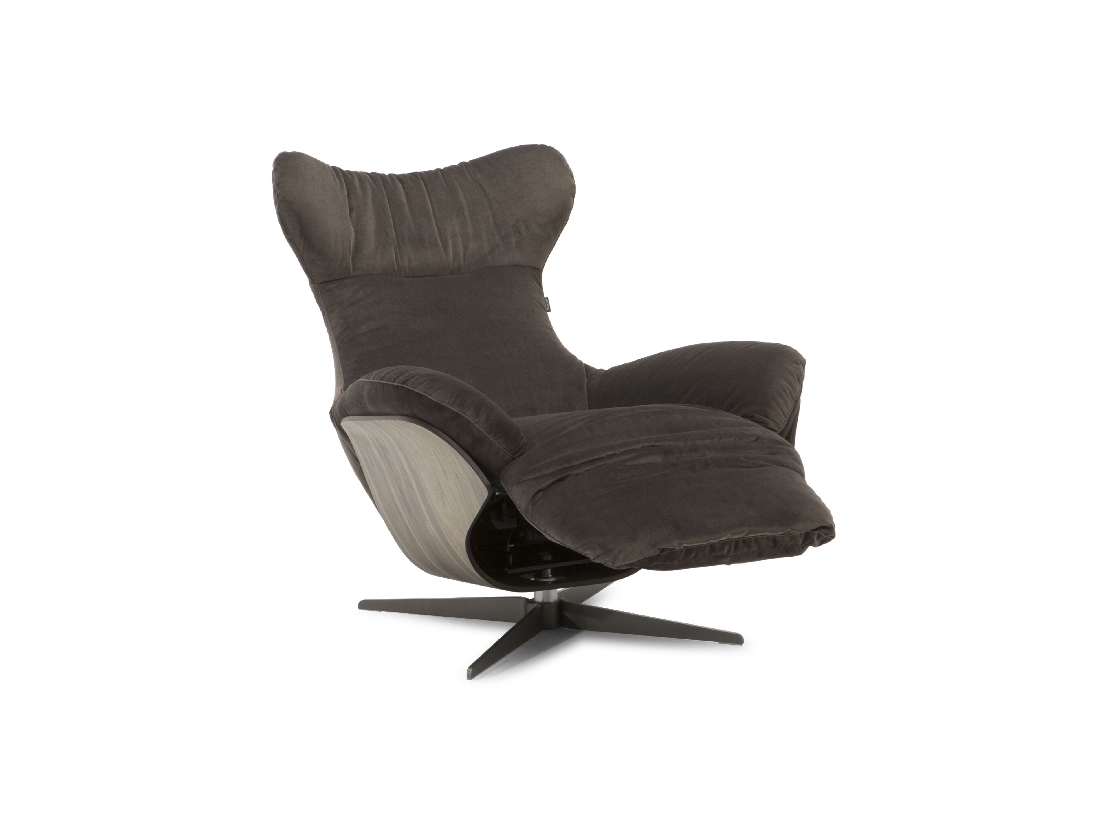 Тканевое вращающееся кресло с подставкой для ног Natuzzi Italia ILIA ARCH-00106966 - Вид №2