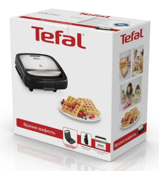 5495960 Вафельница Tefal Waffle Time WD170D38 серебристый STDN-0105615 - Вид №2