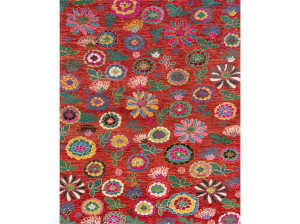 Шерстяной прямоугольный цветочный ковер