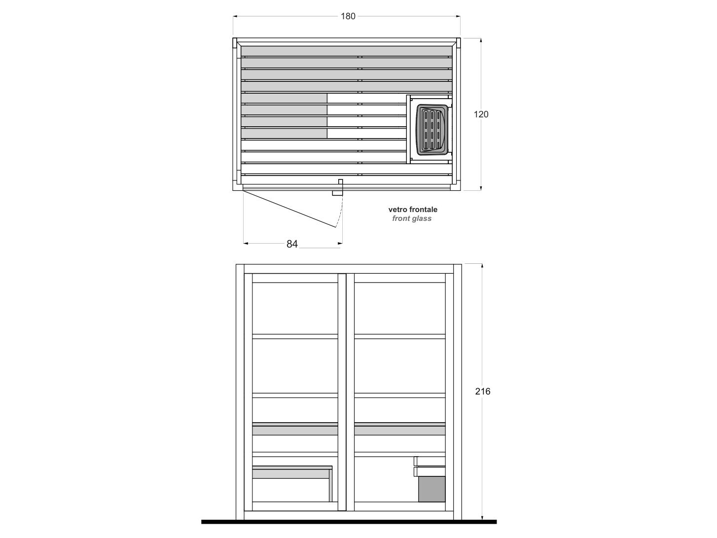 Сауна из дерева и стекла Gruppo Treesse AURA ARCH-00033507 - Вид №12