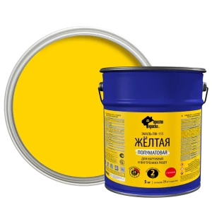Эмаль ПФ-115 ПРОСТОКРАСКА желтая для внутренних и наружных работ 5 кг 89434424