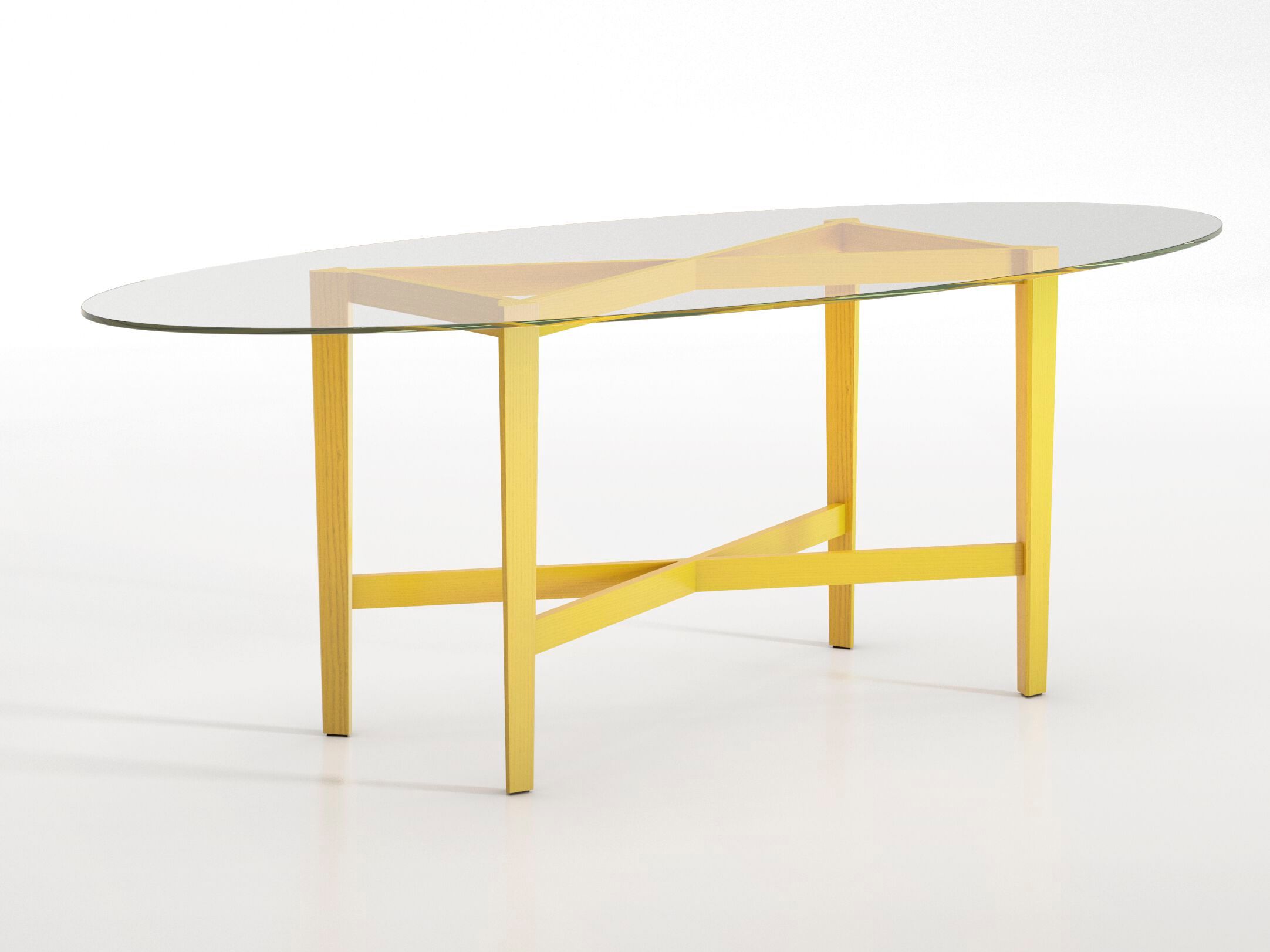 Овальный стол с хрустальной столешницей и основанием из бука BBB Луи-Филипп ARCH-00057847 - Вид №2