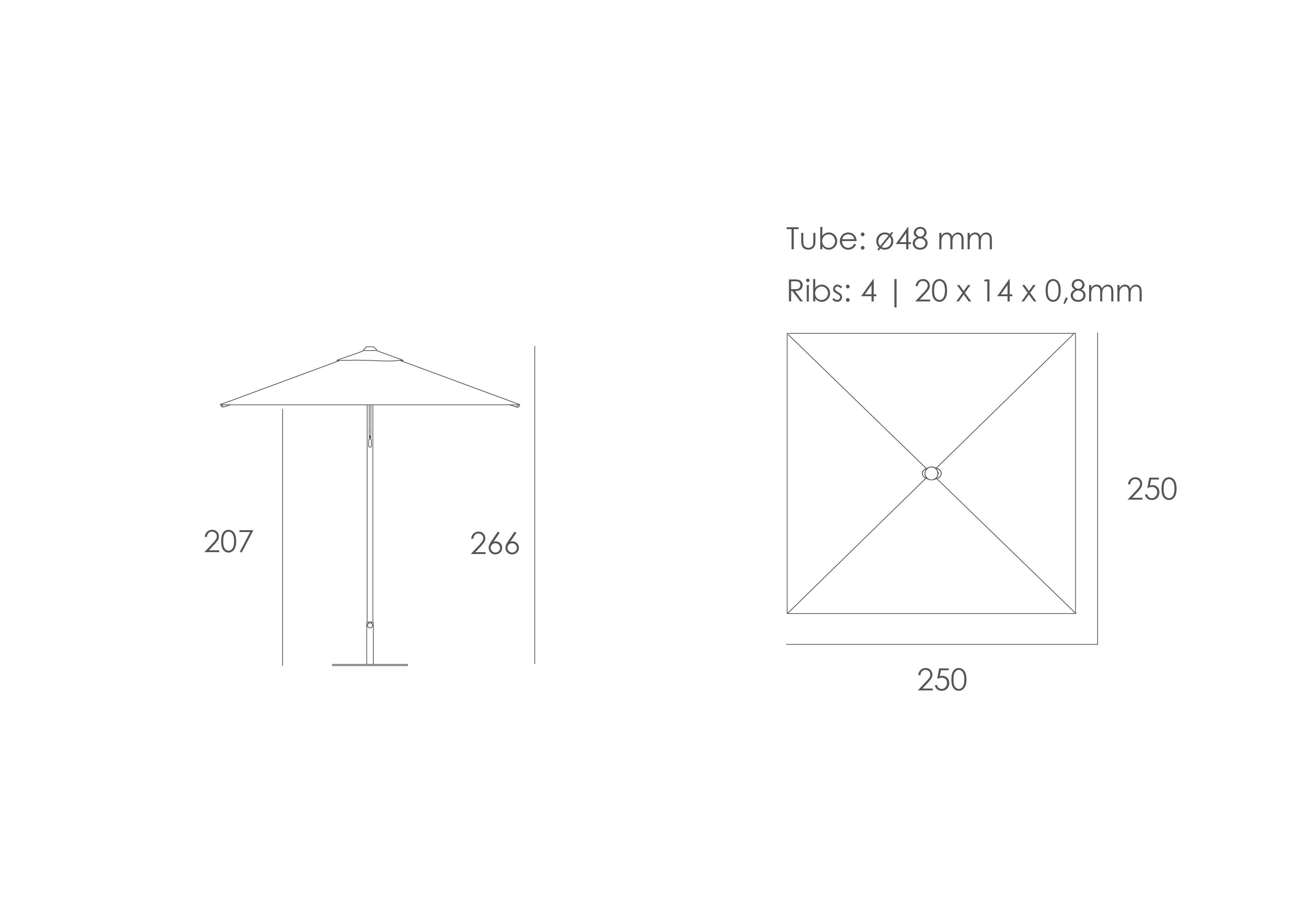 Алюминиевый и олефиновый квадратный зонтик Ezpeleta EOLO OLEFIN ARCH-00054200 - Вид №7