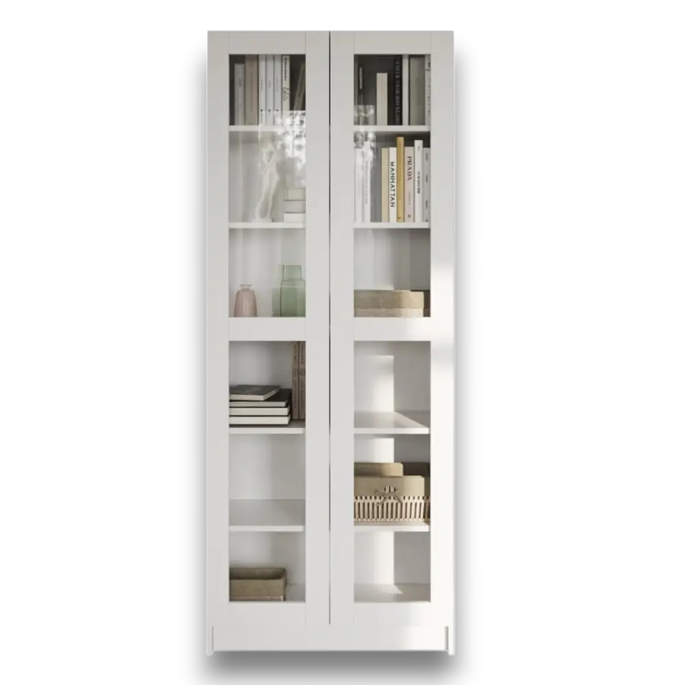 Дверь для шкафа Буккер 2 стекла 39.7x193.8x1.6 см ДСП левая цвет белый Santreyd STLM-2195422 - Вид №8