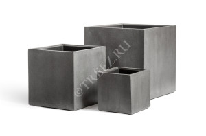 41.3317-02-005-GR-30 Кашпо  Effectory - серия Beton - Куб - Тёмно-серый бетон Цветочная коллекция