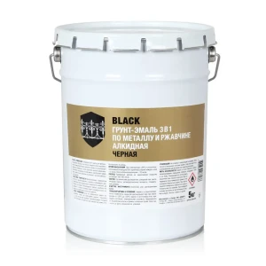 Грунт-эмаль СТАНДАРТ 30554 полуматовый цвет черный 5 кг
