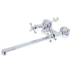 Смеситель для ванны Клевер Leto, универсальный, двухвентильный, цвет хром