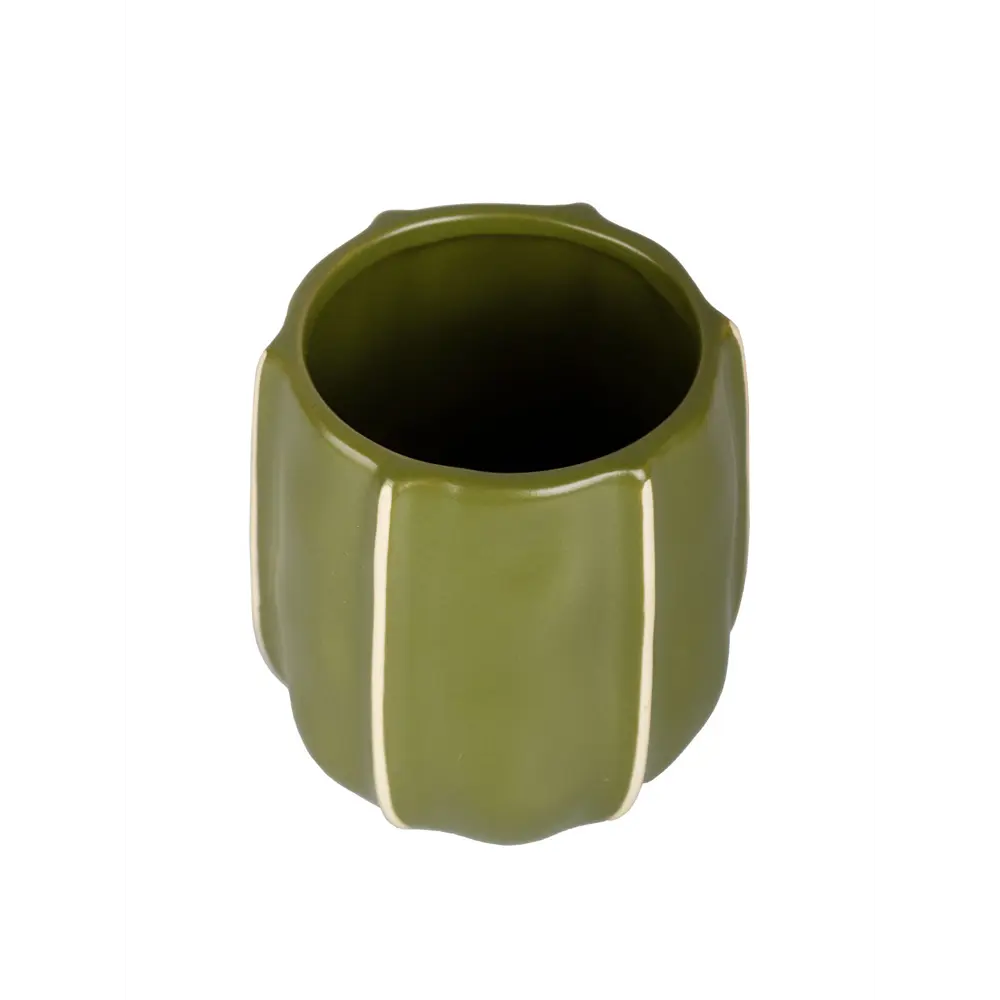 Стакан для зубных щеток Аквалиния Агава керамика цвет зеленый STLM-2093286