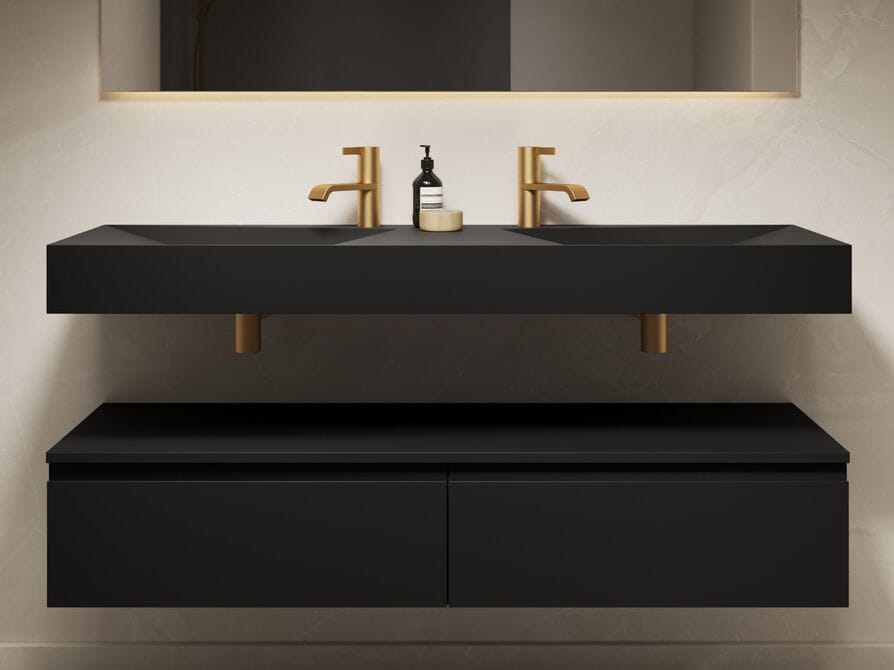 Подвесной умывальник из минерального камня® с столешницей RILUXA LINARIA ARCH-00089167