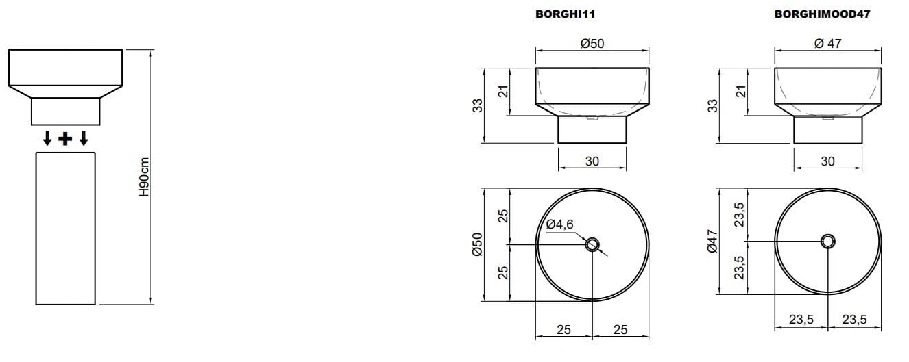 Круглый отдельно стоящий умывальник в Colormood Antoniolupi Borghi ARCH-00136198 - Вид №3