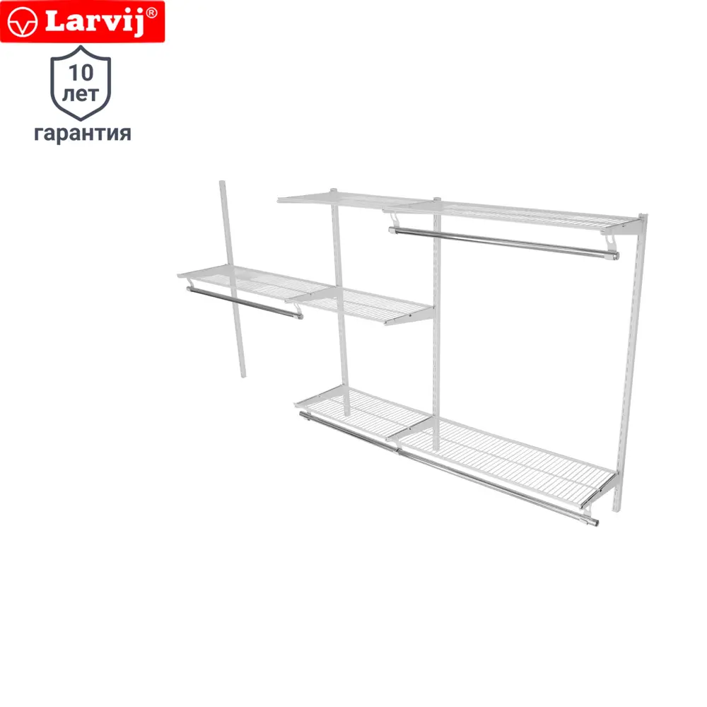 Комплект гардеробной системы с полкой Larvij глубиной 35 см STLM-2133393