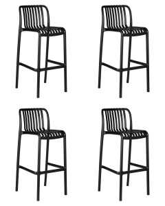 91122362 Комплект барных стульев 4 шт Chloe bar lmzl-pp777 45.5x102x51 см цвет черный STLM-0493086 DOBRIN