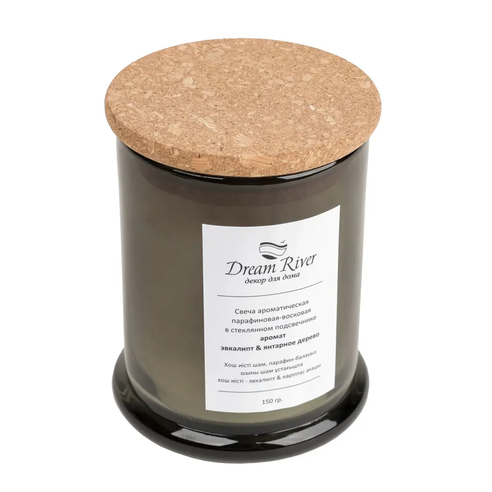Ароматическая свеча DREAM RIVER с эвкалиптом и янтарным деревом 150 г 89432366 STLM-1564573 - Вид №2