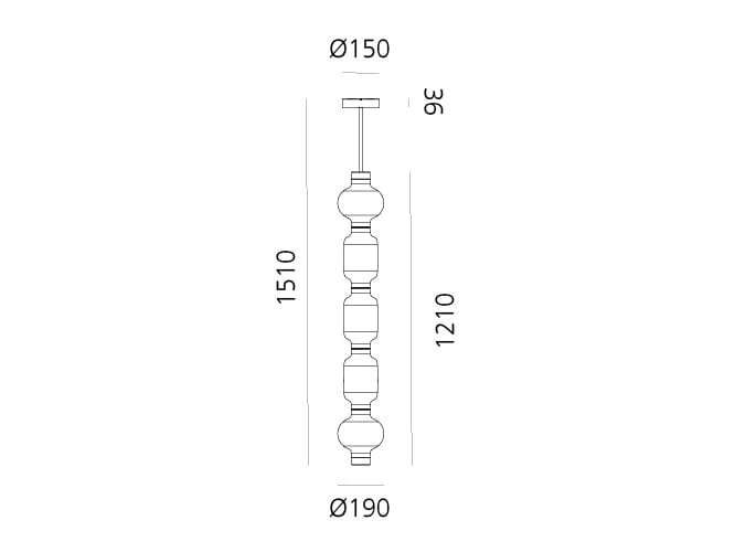 Стеклянный светодиодный подвесной светильник Artemide ALAMBICCO VERTICAL ARCH-00121855 - Вид №3