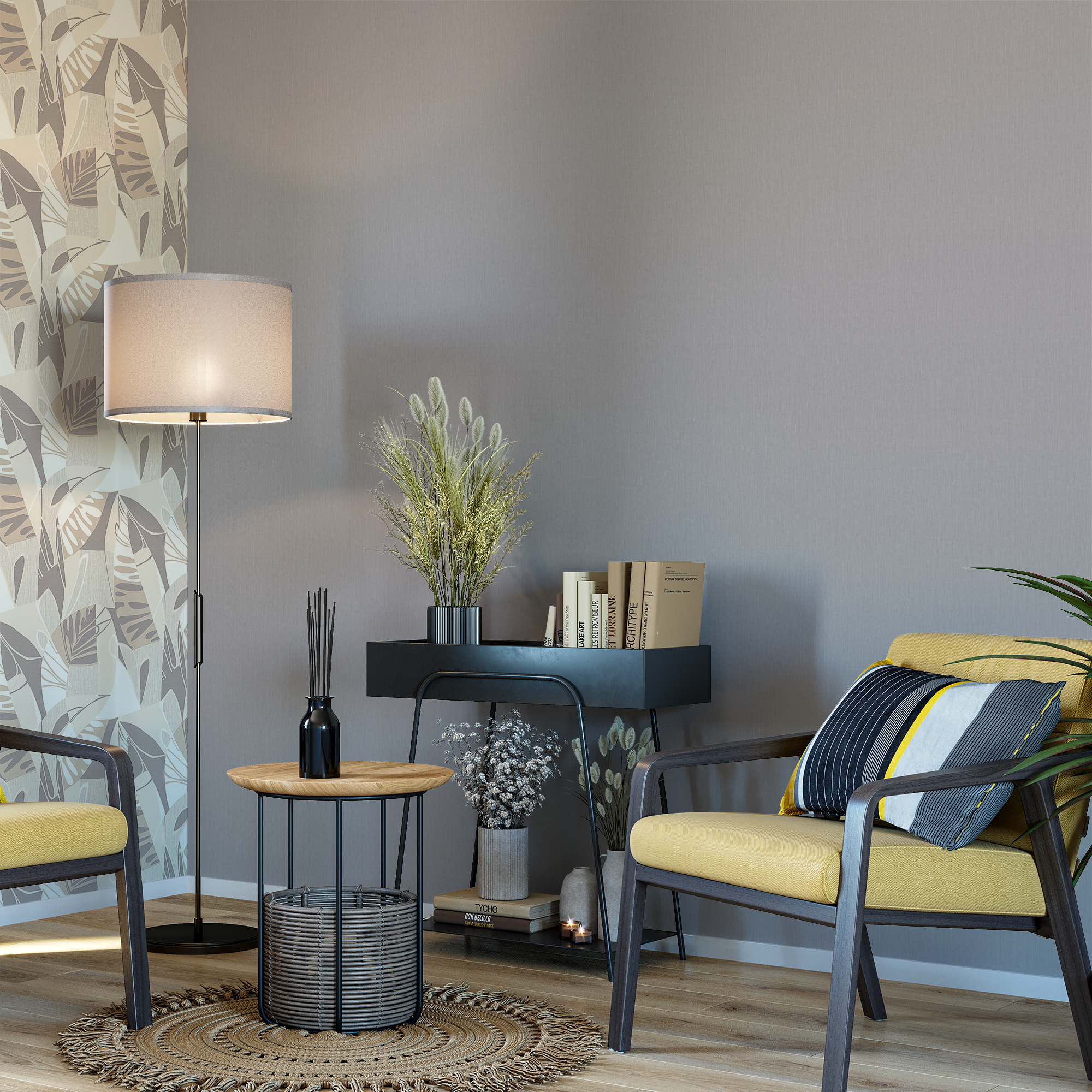 Флизелиновые обои Polynesia коричневые структурные 1.06 м 85633433 ПАЛИТРА STLM-0064745 - Вид №3