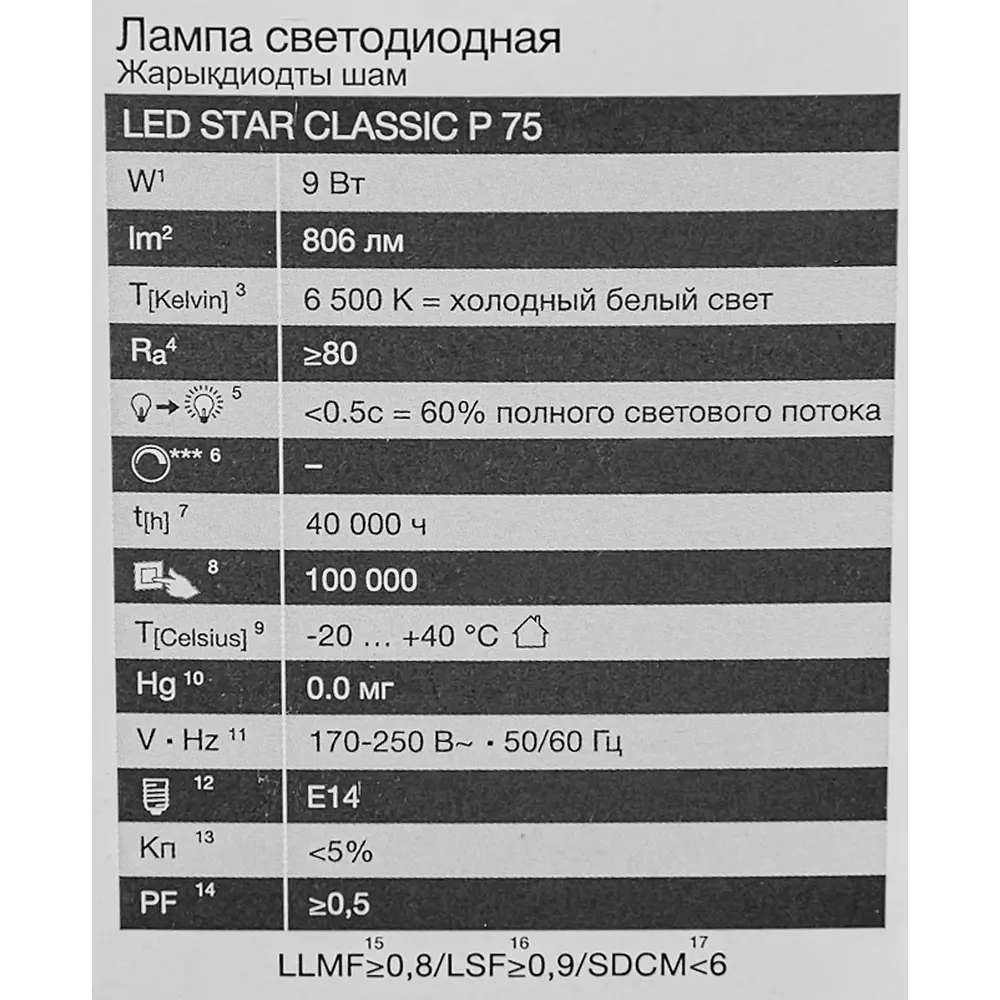 Светодиодная лампа OSRAM шар 9Вт с холодным белым светом 85100793 STLM-1452420 - Вид №4