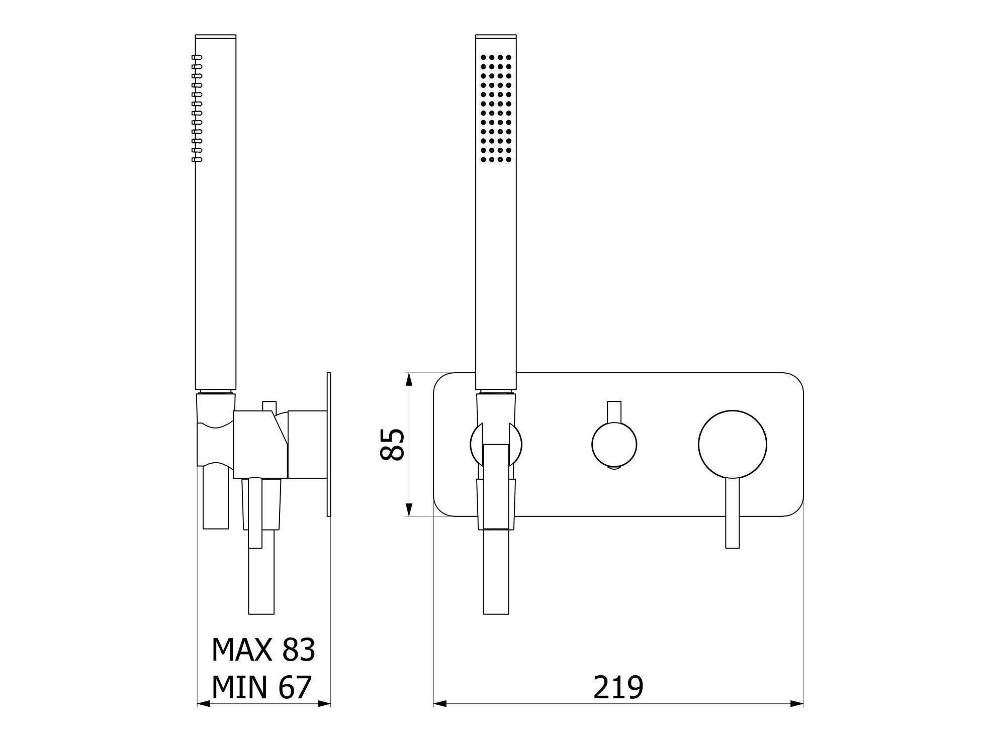 Набор для душа из нержавеющей стали с переключателем IB M316 ARCH-00051110 - Вид №2