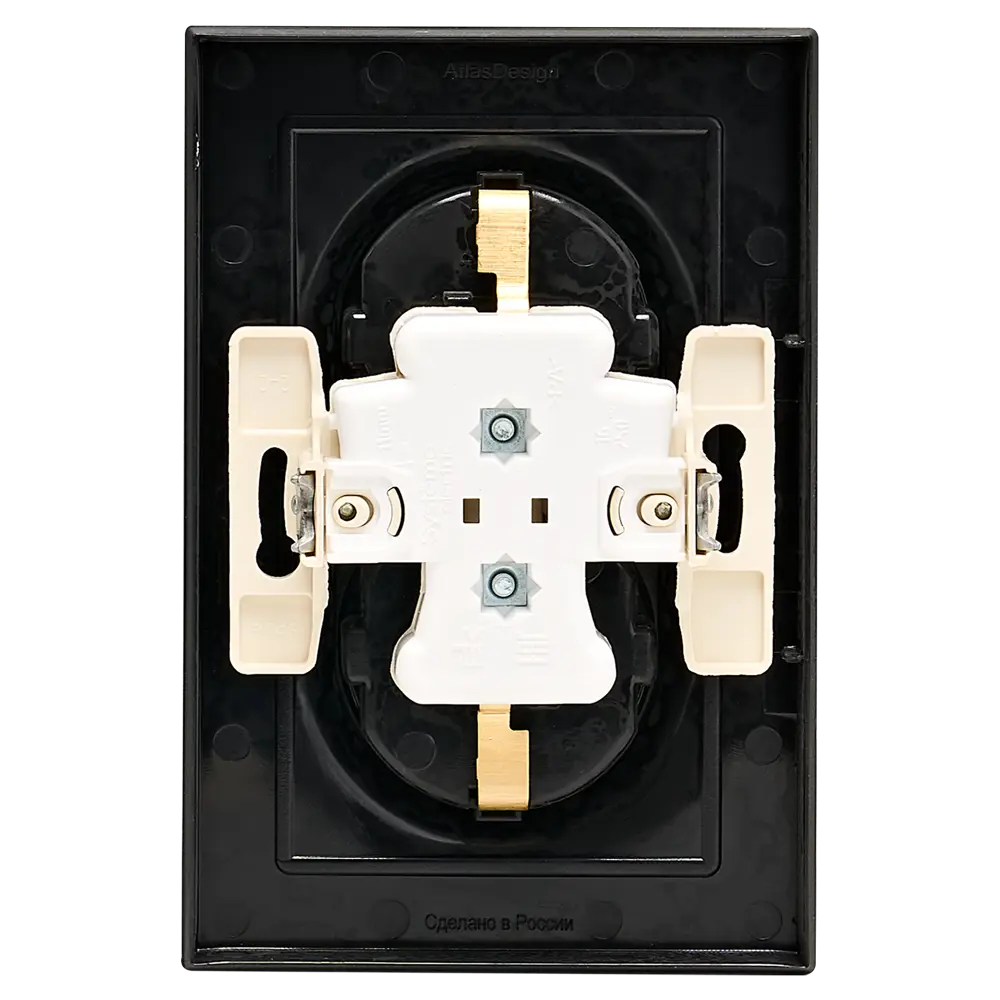 Розетка двойная встраиваемая Systeme Electric AtlasDesign с заземлением цвет базальт STLM-2111610 - Вид №2