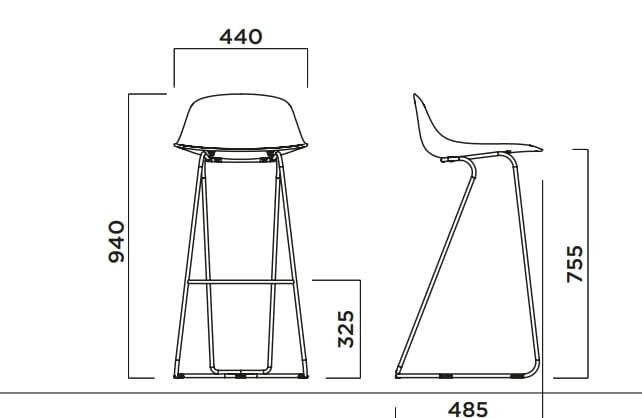 Высокий табурет из полипропилена Infiniti Pure Loop Mini ARCH-00076546 - Вид №6