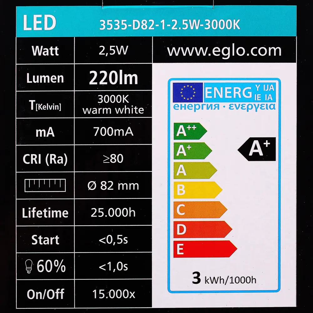 Бра светодиодное Eglo «Ono» 2.2х2.5 Вт, цвет чёрный  STLM-2049103 - Вид №3