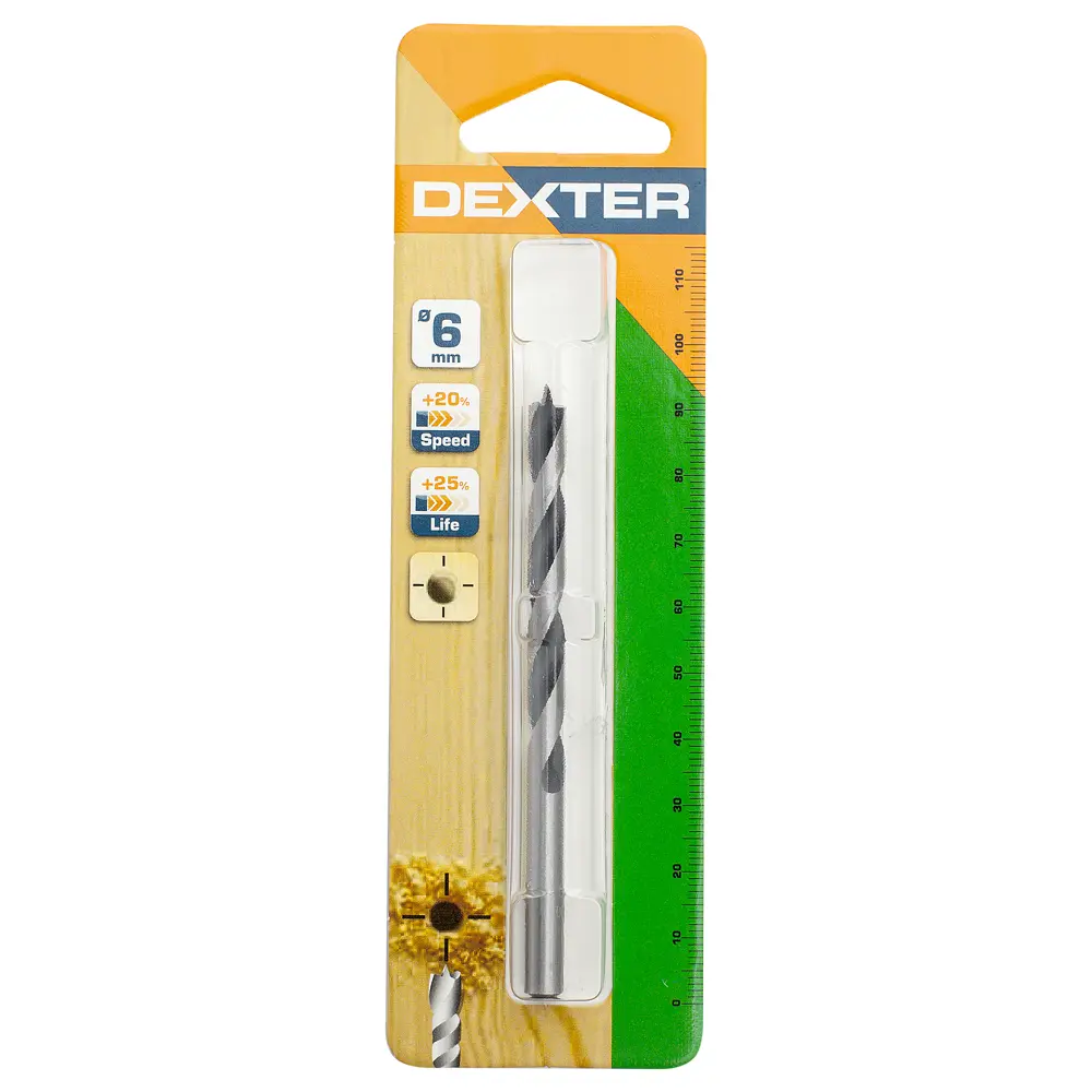 Сверло по дереву спиральное 6x92 мм Dexter SM324 STLM-2115246 - Вид №2