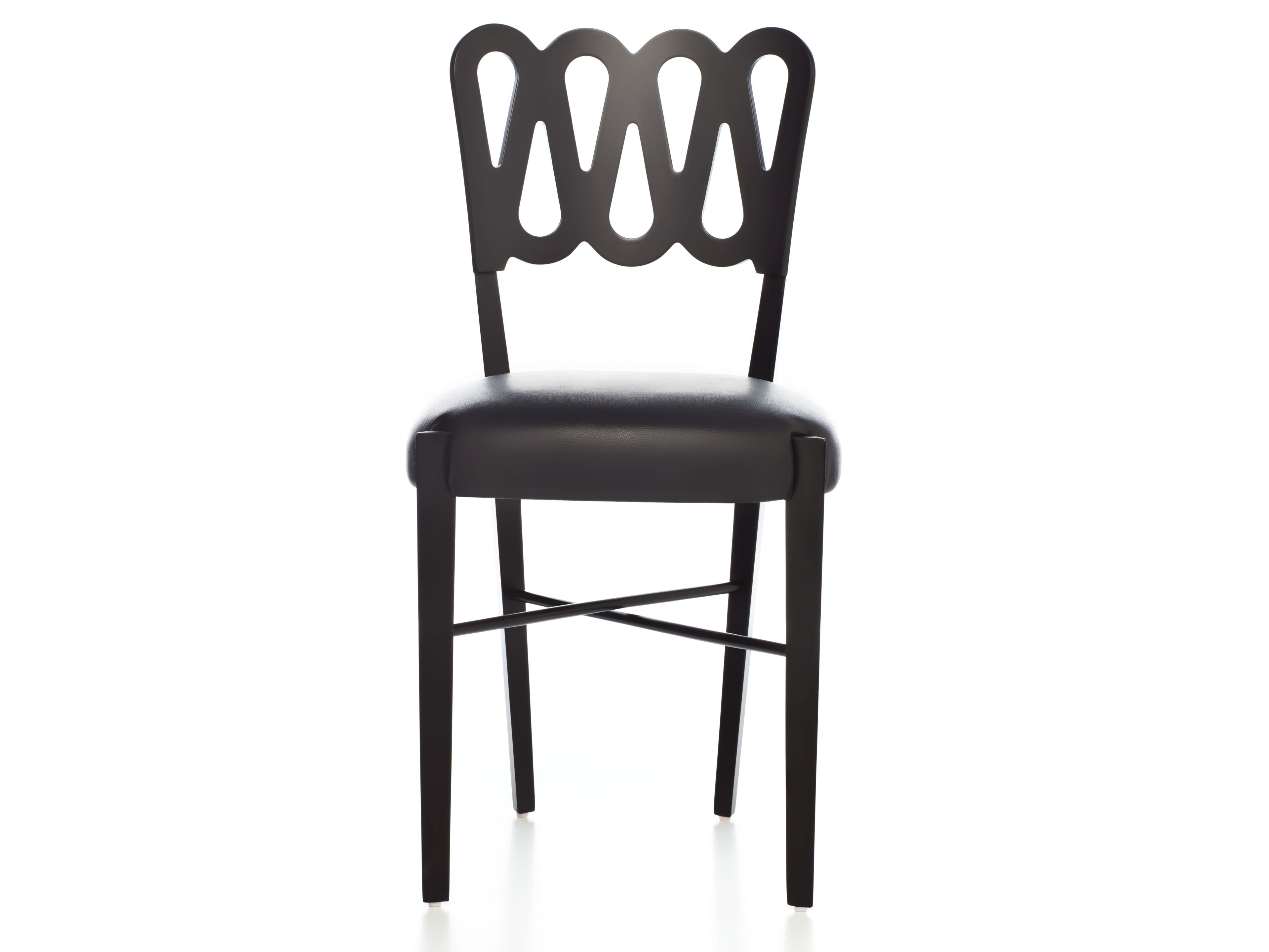 Стул с кожаным сиденьем и каркасом из бука BBB PONTI 969 ARCH-00095257