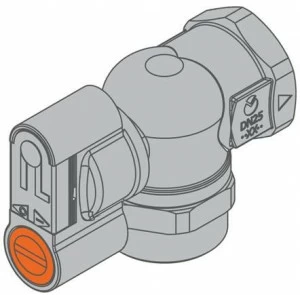 TECO Клапан с резьбой для двухтрубного газового счетчика G2 punto arancio