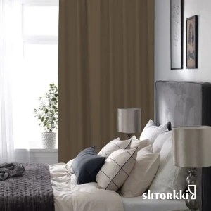 Комплект штор на ленте со скрытыми петлями Shtorkki Brown IR175300-40 87.50x300 см цвет коричневый