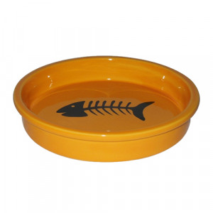ПР0049195 Миска для животных Fish оранжевая керамическая 13,5х13,5х2,5см 200мл Foxie