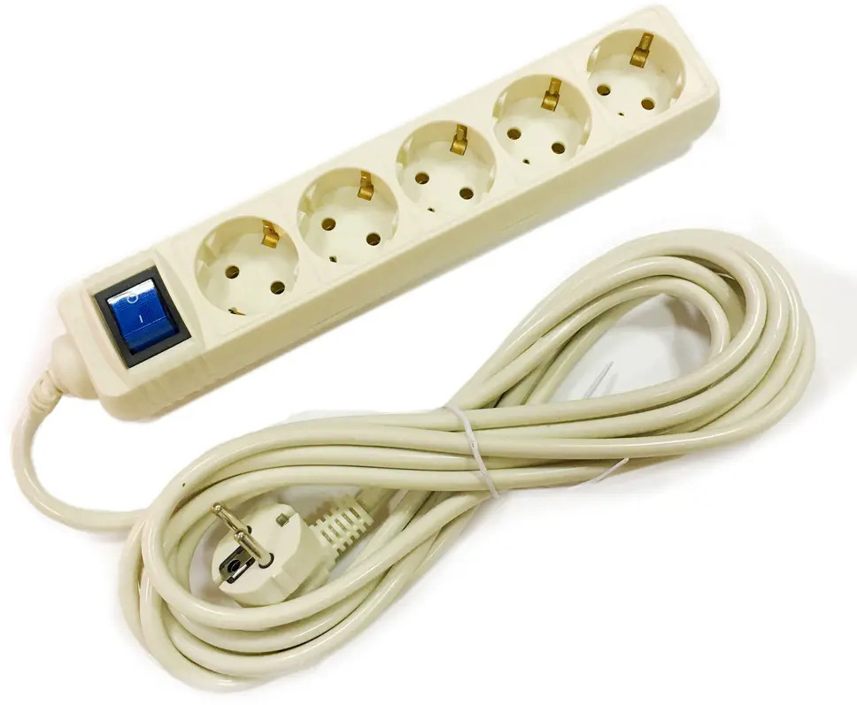 Сетевой удлинитель SKYBEAM с заземлением на 5 розеток и выключателем 82600363