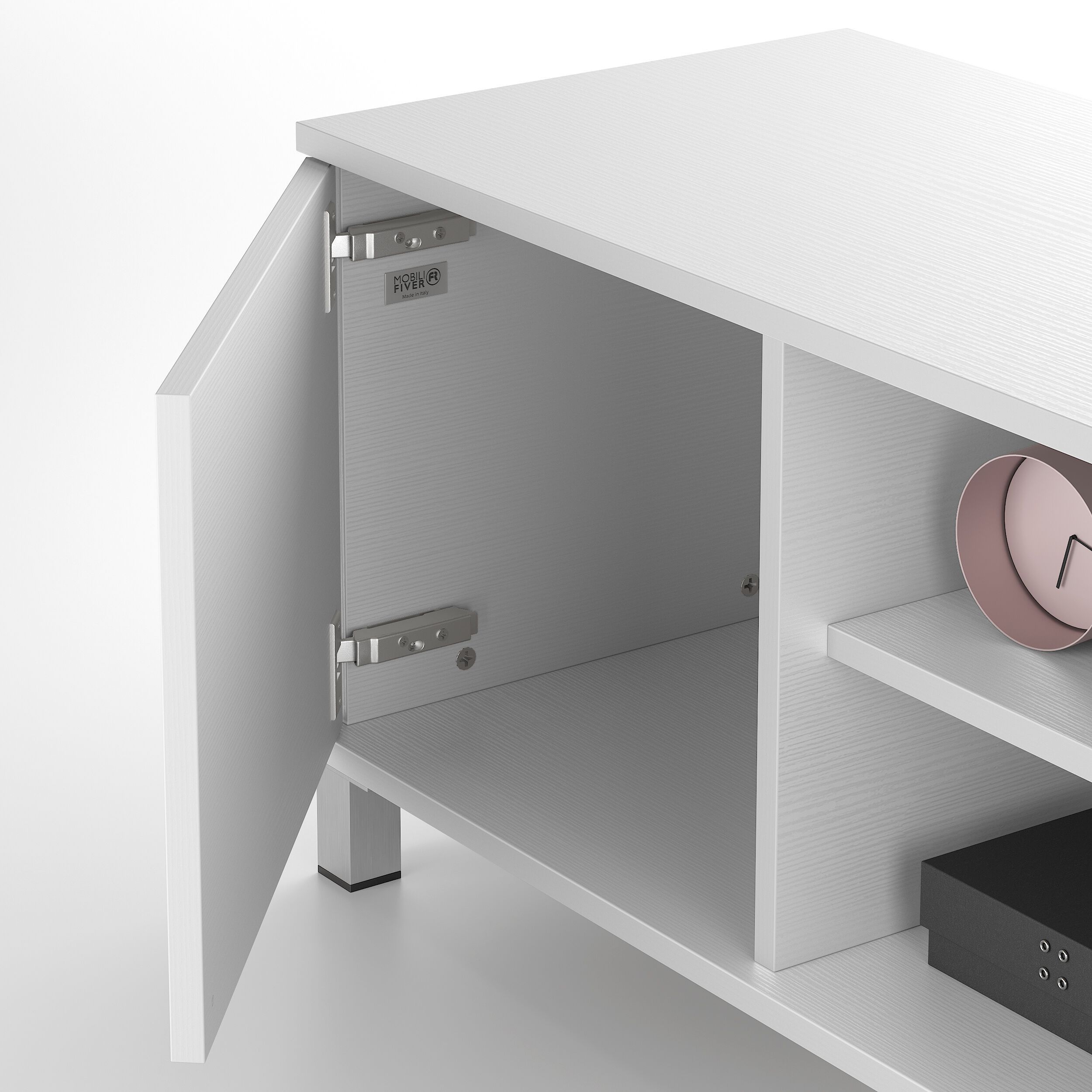 Мебель для телевизора из меламиновой ткани с системой кабельных втулок и распашными дверцами Mobili Fiver Rachele ARCH-00106865 - Вид №15