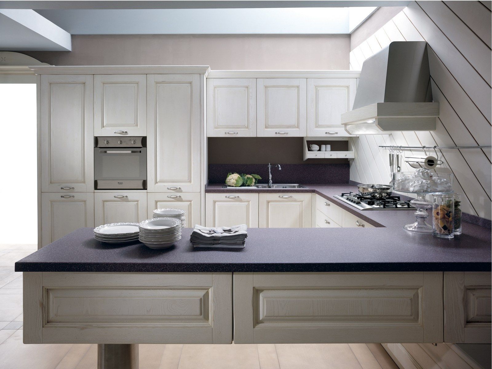 Встроенная кухня из ясеня с полуостровом Floritelli Cucine ARCH-00115946 - Вид №5