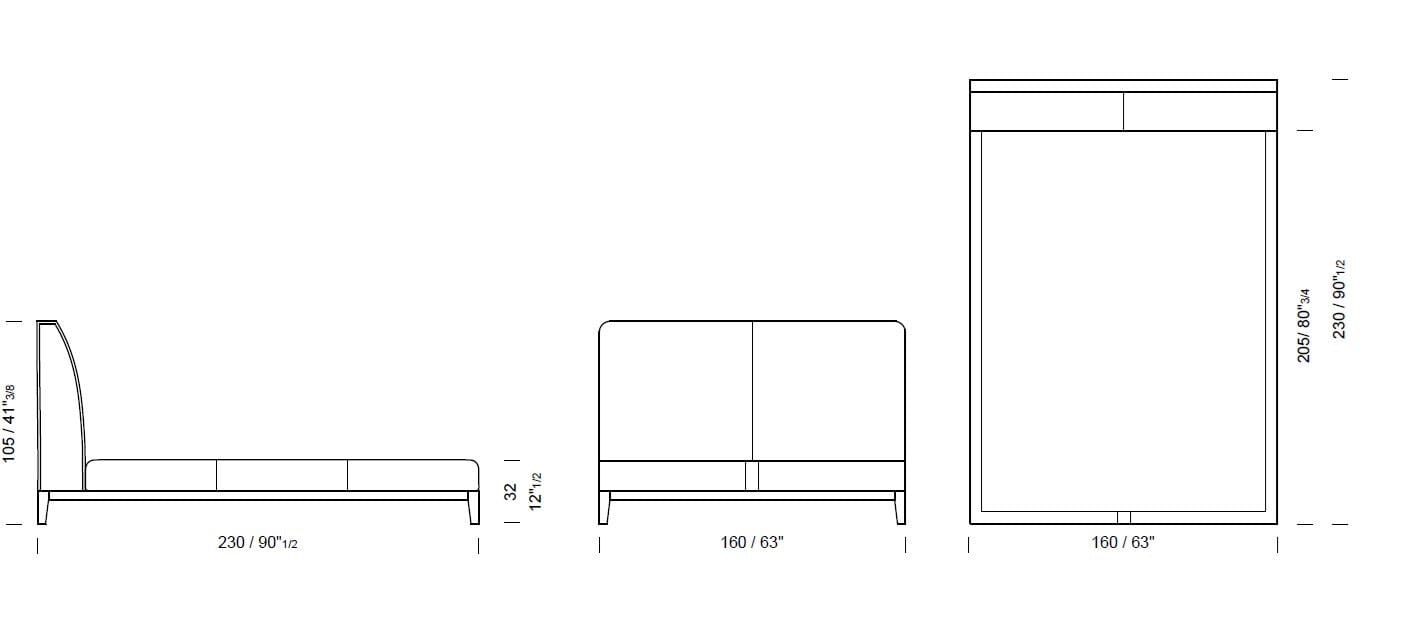 Двуспальная кровать из ткани с мягким изголовьем Borzalino Greg ARCH-00039184 - Вид №6