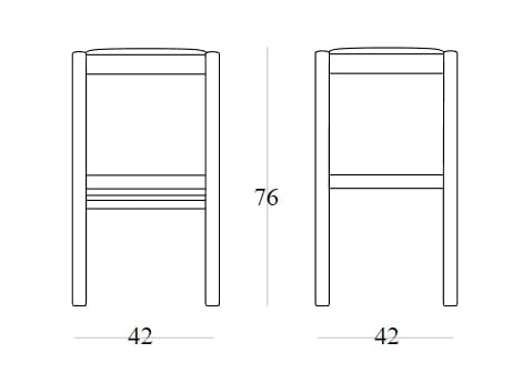 Высокий стул из массива дерева с мягким сиденьем SIPA Пальма ARCH-00048382 - Вид №5