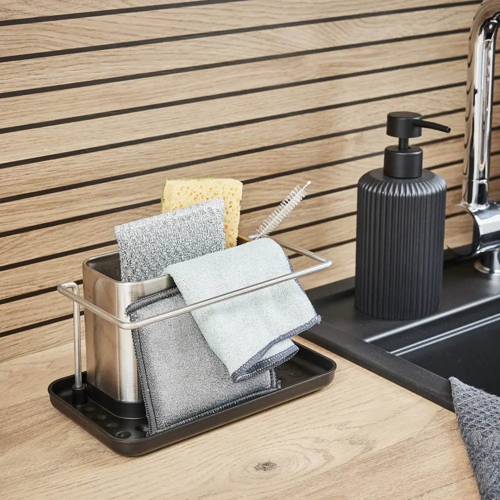 Органайзер для мойки 21.2x11.8x10.4 см нержавеющая сталь/пластик цвет черный DELINIA STLM-2054159 - Вид №2