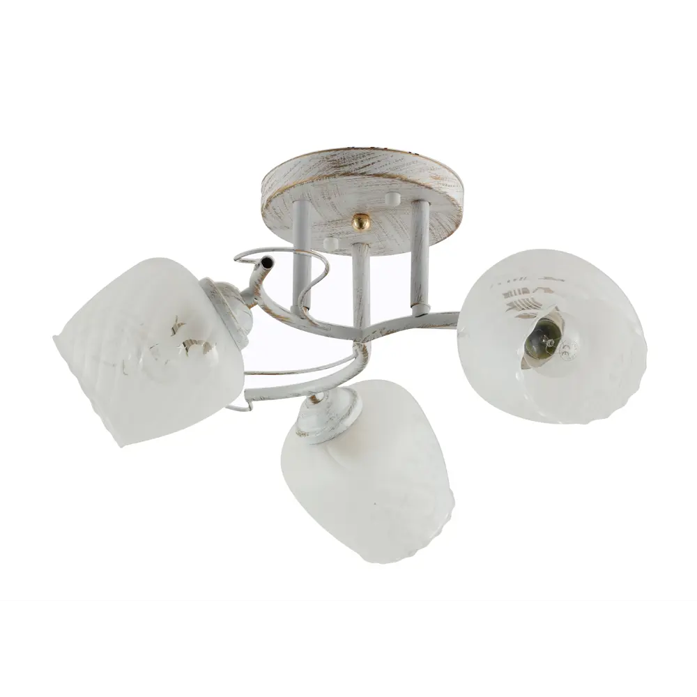 Люстра потолочная Pelle, 3 лампы, 8 м², цвет белый/золото Rivoli STLM-2063507