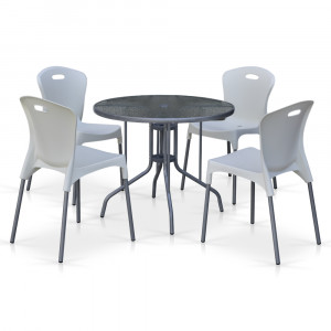 TD90/XRF065AW-White 4Pcs Комплект мебели для кафе TD90/XRF065AW-White (4+1) Afina