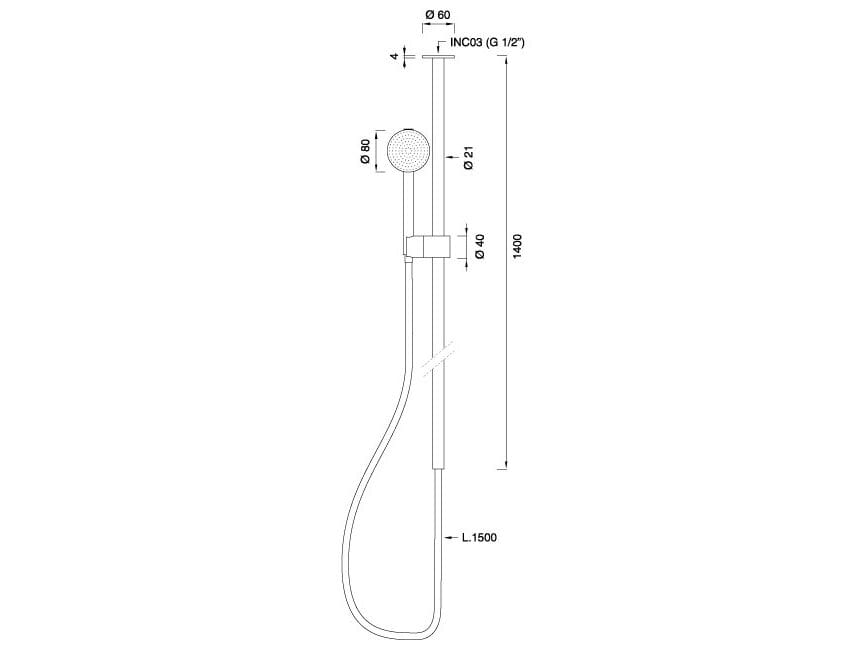 Стержень из нержавеющей стали с ручным душем CEADESIGN FREE IDEAS ARCH-00032152 - Вид №2