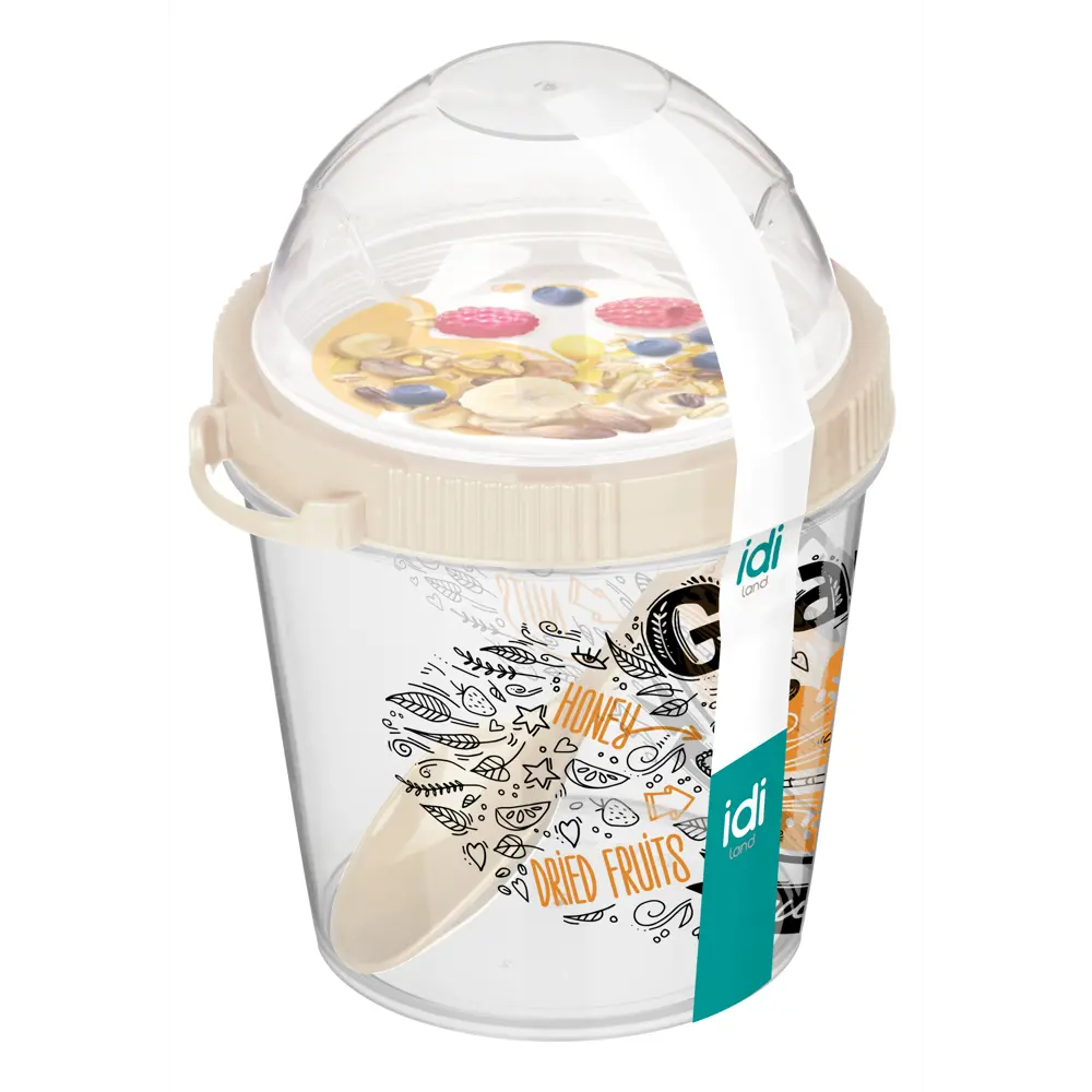 Контейнер для завтрака Idi Land 450 мл пластик прозрачный STLM-2033288 - Вид №1