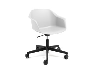 Регулируемый по высоте стул из полипропилена с подлокотниками