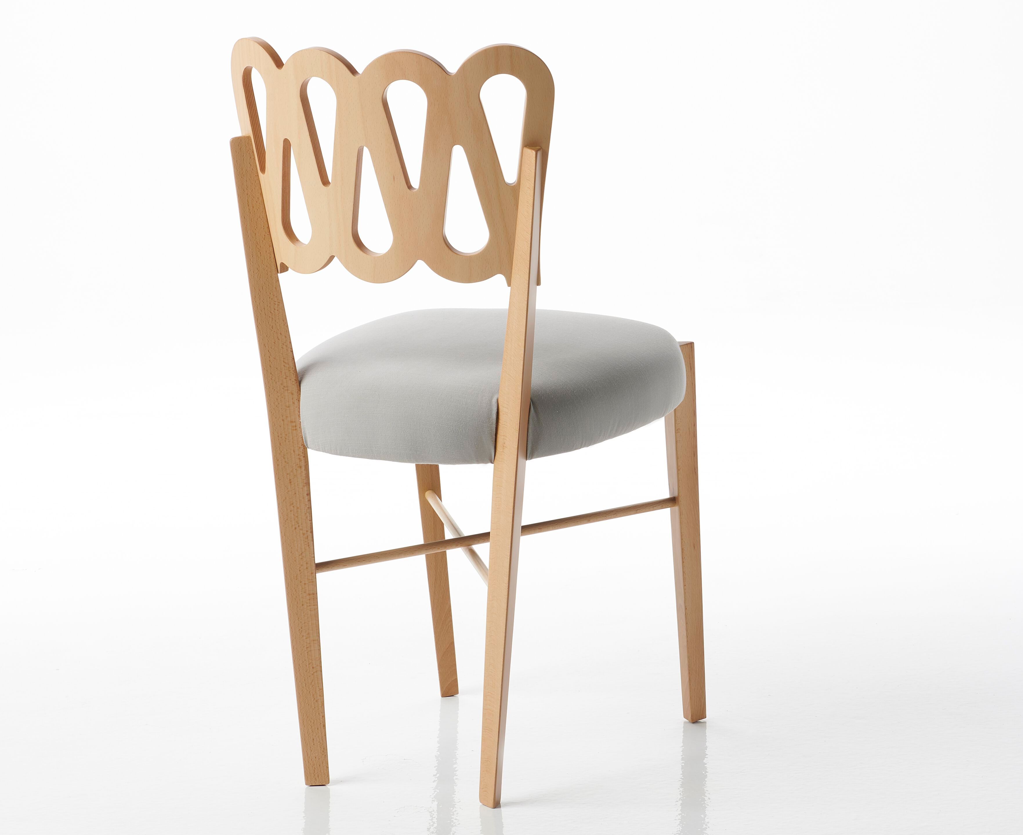 Стул с тканевым сиденьем и каркасом из бука BBB PONTI 969 ARCH-00099092 - Вид №2