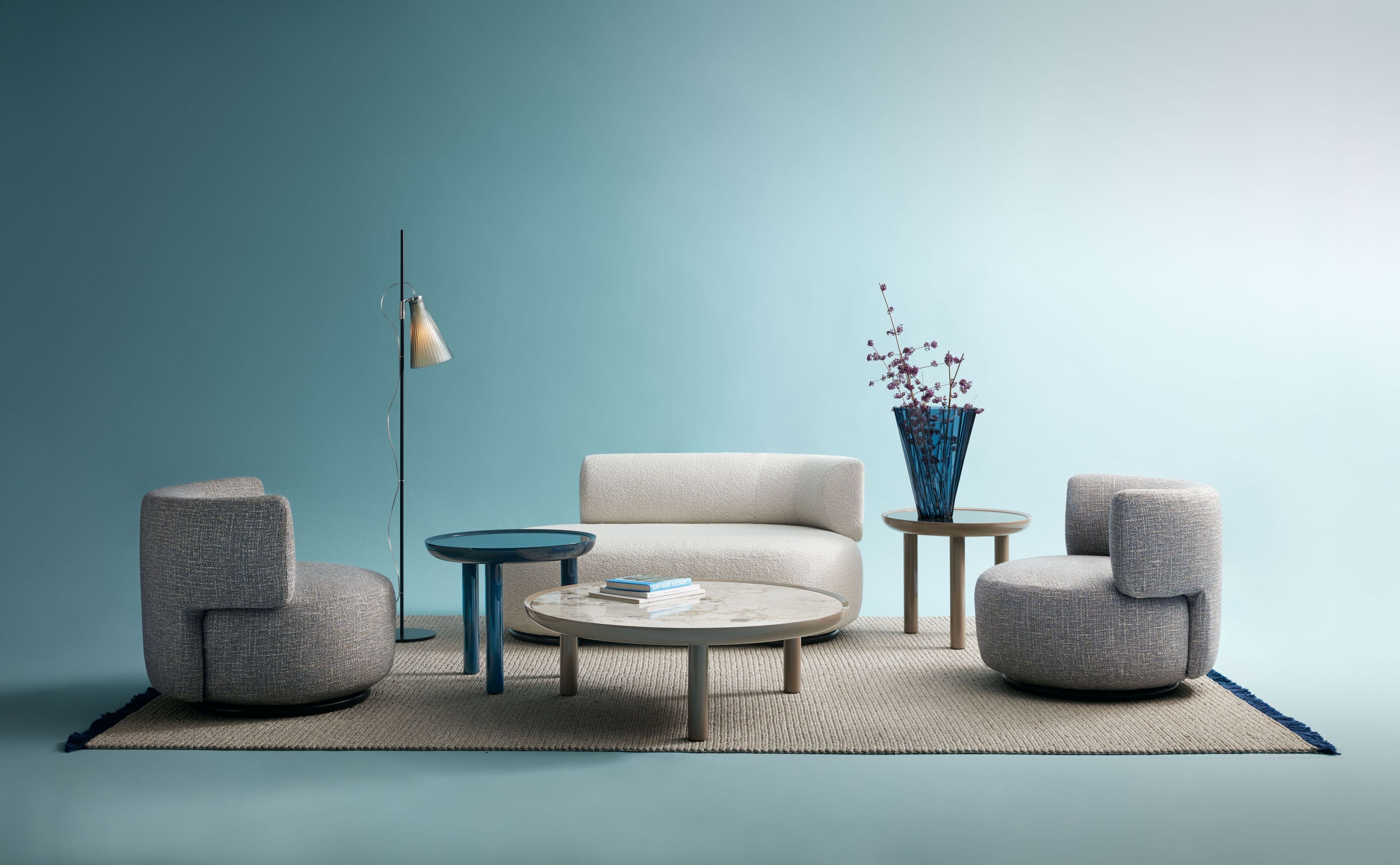 Высокий круглый журнальный столик из керамогранита Kartell K-TOP ARCH-00020756