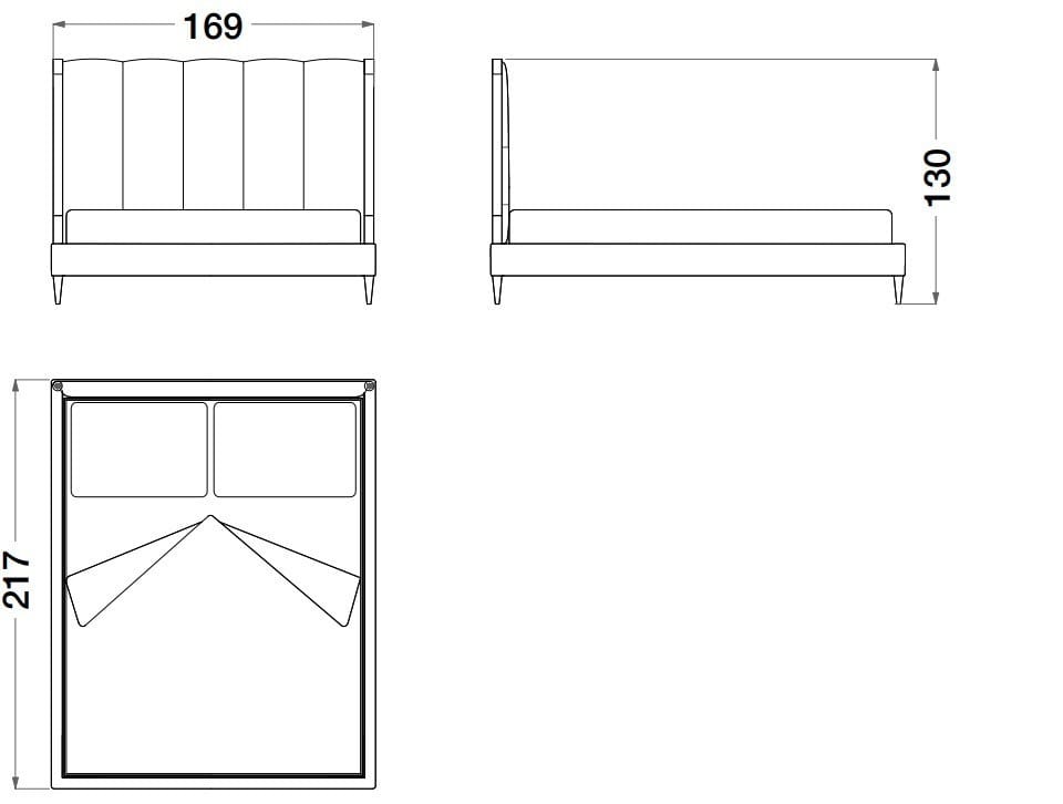 Кровать из нубука с мягким изголовьем CPRN HOMOOD Sesto Senso ARCH-00096565 - Вид №2