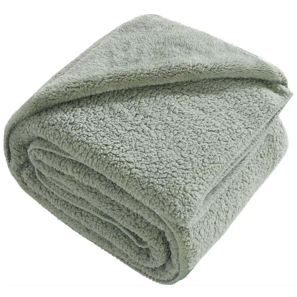 Плед Barro 180x200 см велсофт цвет серо-зеленый СТОЛИЦА ТЕКСТИЛЯ STLM-2142664