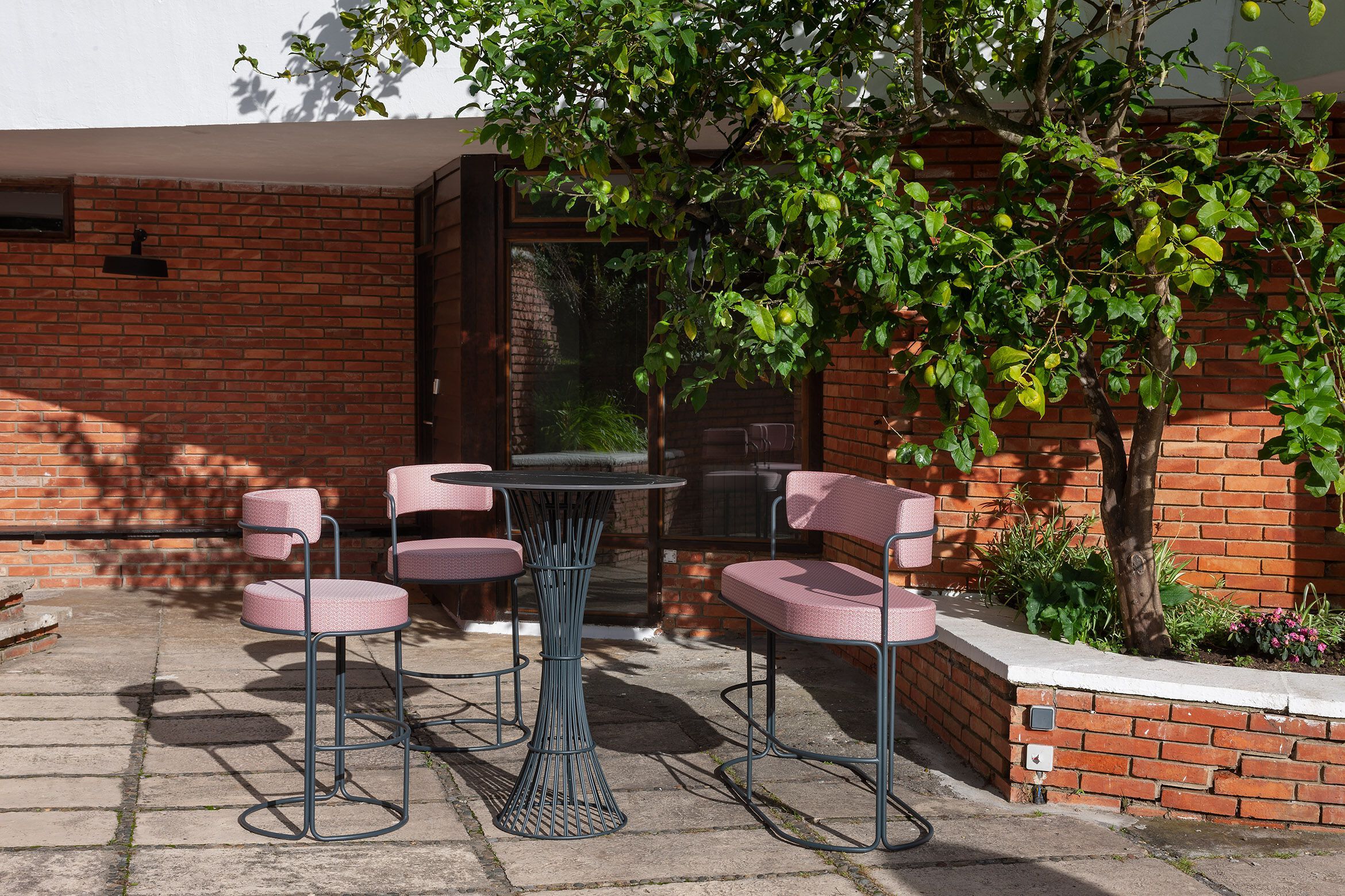 Стальной высокий садовый стул со спинкой iSimar Paradiso ARCH-00089697 - Вид №6